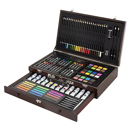 ECD Germany  Zeichenstift-Set 112 Teilig Buntstifte Öl- und Acrylfarben Malkreiden Wasserfarben
