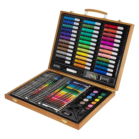 ECD Germany  Zeichenstift-Set Malset 150-Teilig, Acrylfarben Buntstifte Farbstifte Aquarell & Zubehö