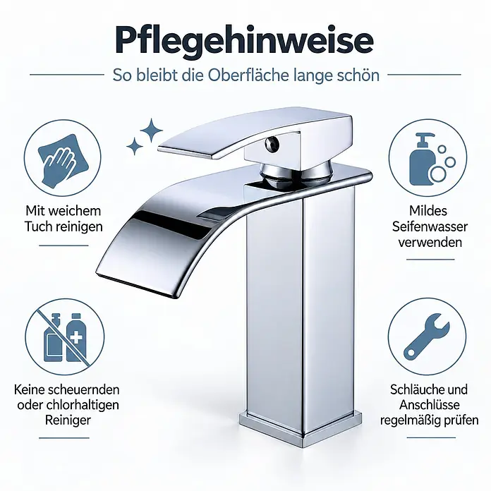 SONNENH Waschtischarmatur - Silber - Glänzende, verchromte Waschtischarmatur im modernen Design.