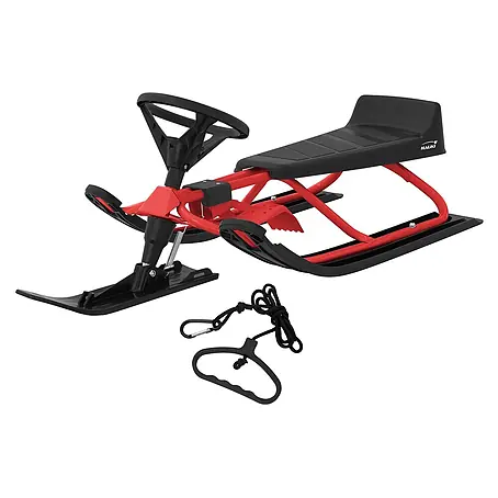Lenkschlitten für Kinder Rot 119 x 38 x 50 cm Stahlrahmen bis 90 kg