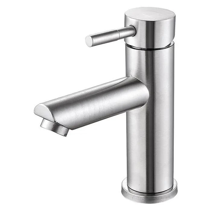 SONNENH Waschtischarmatur - Silber - Gebürsteter Edelstahl Einhebel-Waschtischmischer.