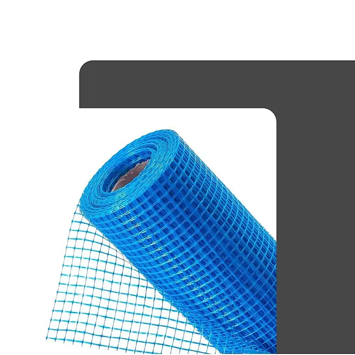 Dalsys Armierungsgewebe - 0,5 x 30 m, Glas - Blaue Bewehrungsnetzrolle, wahrscheinlich aus Glasfaser oder Kunststoff, für Bauanwendungen.