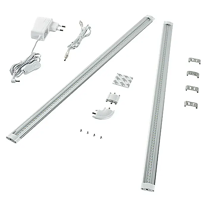 Tween Light LED-Unterbauleuchte - 6 W, Länge: 60 cm, Warmweiß, 2 Stk. - Abbildung eines LED-Leuchtensets mit Zubehör, das für eine helle und effiziente Beleuchtungslösung für verschiedene Anwendungen sorgt.