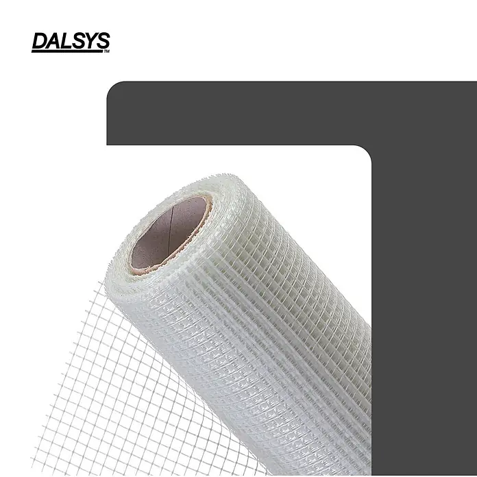 Dalsys Armierungsgewebe - 1 x 50 m, Glas - Eine Rolle weißes Glasfasernetz zur Verstärkung.