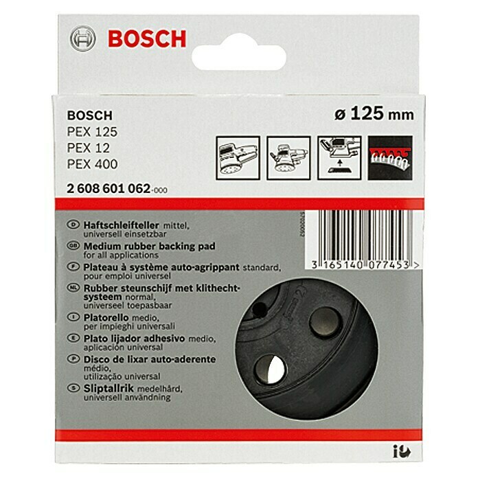 Bosch Schleifteller PEX 12 / 125 / 400Durchmesser: 125 mm Front View