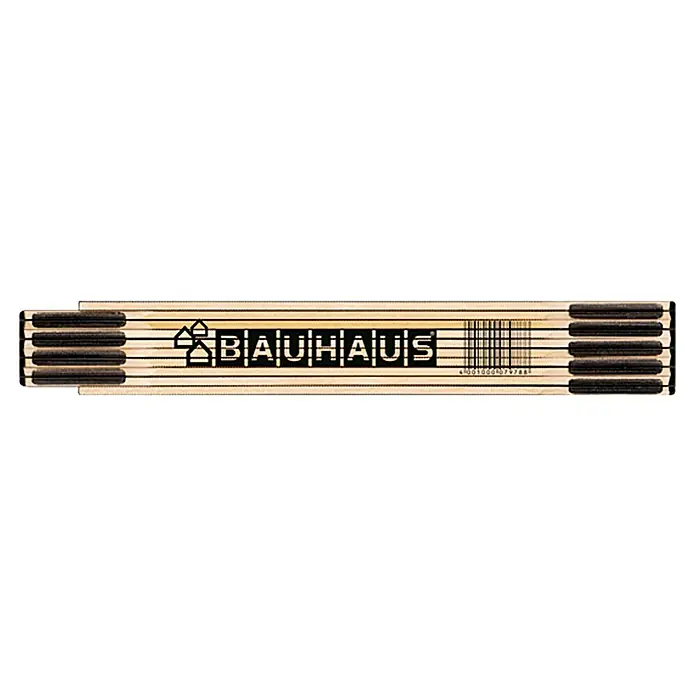 BAUHAUS Zollstock - 2 m, Glasbirkenholz - Bauhaus Zollstock, ein faltbares Messwerkzeug aus Holz, ideal für präzise Messungen bei Bau- und Heimwerkprojekten.