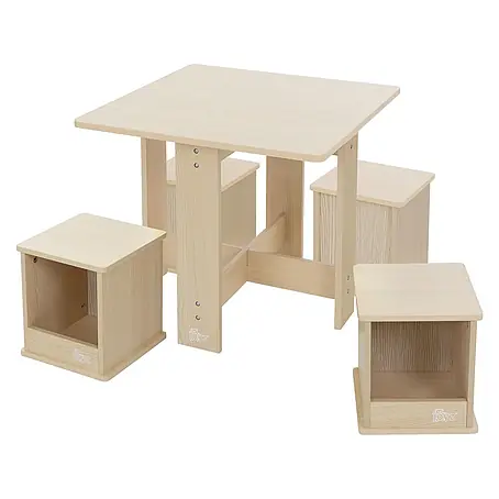 ECD Germany  Kindertisch 5 tlg Schreibtisch Maltisch für Kinderzimmer & Spielzimmer