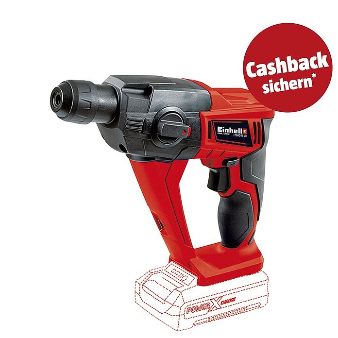 Einhell Power X-Change Akku-Bohrhammer TE-HD 18 Li (18 V, Ohne Akku, Leerlaufdrehzahl: 0 U/min - 1.100 U/min)