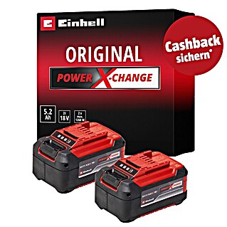 Einhell PXC 18V Akku-Set 2x 18V 5,2Ah PXC-Twinpack (18 V, 5,2 Ah, 2 Akkus)