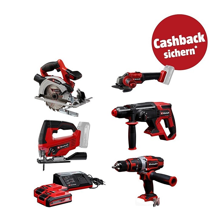 Einhell PXC 18V Maschinen-Set TE-TK 18/5 +2 (CD+CS+WS+JS+HD) (18 V, 2 Akkus, 3 Ah, 10 -tlg.) | BAUHAUS