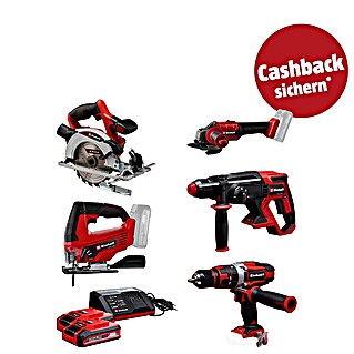 Einhell PXC 18V Maschinen-Set TE-TK 18/5+2 CD+CS+WS+JS+HD (18 V, 2 Akkus, 3 Ah, 10 -tlg.)