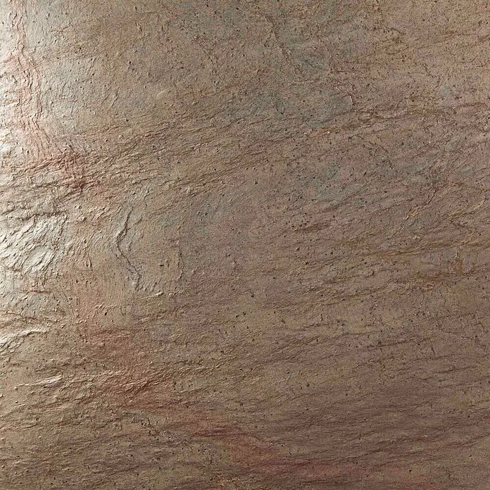 Onbath's Duschwanne 902 - L x B: 100 x 80 cm, Naturstein, Kupferfarben - Raue, mehrfarbige braun-graue Steinstruktur mit natürlichen Streifen und variierter Oberfläche.