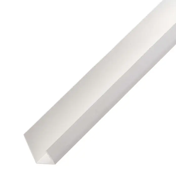 Protektor Einfassprofil 3741 200cm PVC Weiß für 12,5mm Gipskarton -  - Weißes, transluzentes U-Profil aus Kunststoff für LED-Streifen oder Kantenschutz.