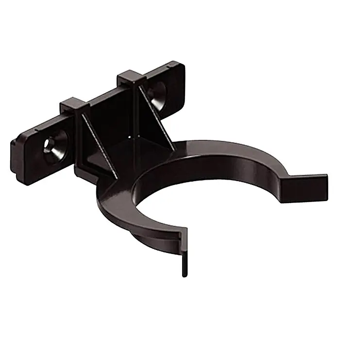 Stabilit Clip para embellecedor de zócalos - 52 x 15 mm, Tipo de montaje: Atornillado - Una abrazadera negra para tubos, ideal para montar tubos a paredes o otras superficies. Está hecha de plástico resistente para una sujeción segura.