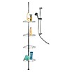 Wenko Teleskop-Eckregal Prea (56 cm - 275 cm, 4 Ablagen, Edelstahl)