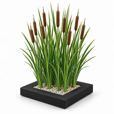 Pflanzeninsel Rohrkolben - 4 Teichpflanzen mit Zubehör - Typha latifolia