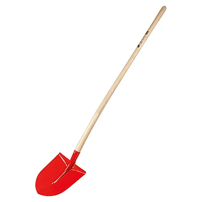 Gardol Frankfurter Schaufel - Langstiel - Roter Spaten von Gardol mit einem langen Holzgriff, ideal für Gartenarbeiten und zum Umgraben von Erde.