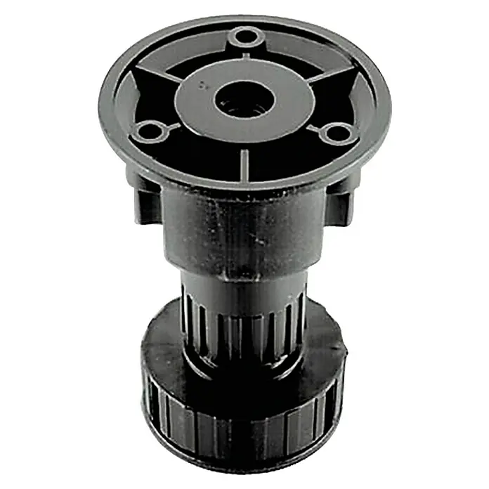 Suki Pata de zócalo regulable - Altura: 80 mm, Capacidad de carga: 160 kg - Una pata de mueble negra ajustable para nivelar fácilmente los muebles. Ideal para usar en el hogar o la oficina.