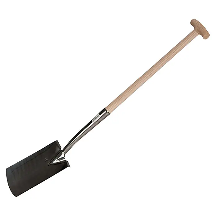 Gardol Gärtnerspaten - T-Stiel - Ein Spaten mit Holzgriff und schwarzem Blatt. Ideal für Gartenarbeiten und das Umgraben von Beeten.