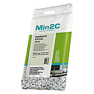 Min2C Marmorkiesel (Weiß, Körnung: 15 mm - 25 mm, 10 kg)