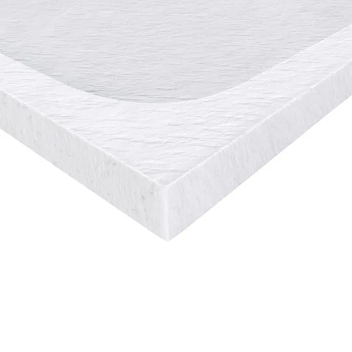 i-flair Duschwanne Shimmer STONE 80x80 cm - L x B: 80 x 80 cm, Verbundwerkstoff, Weiss - Weiße, texturierte Duschwannenecke mit erhöhtem Rand.