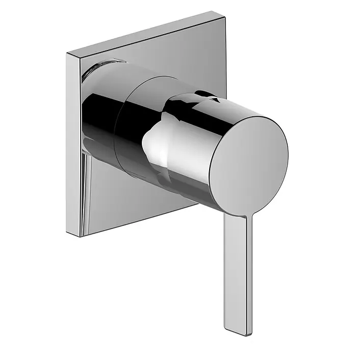 Keuco Duschsystem mit Einhebelmischer, Hand- und Kopfbrause, eckig, verchromt - Anzahl Strahlarten: 1 Stk., Chrom - Wandmontierter Chrom-Armaturen-Mischer mit zylindrischem Körper und flachem Hebelgriff.