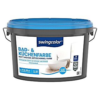 swingcolor Bad- & Küchenfarbe (Weiß, 2,5 l, Matt)
