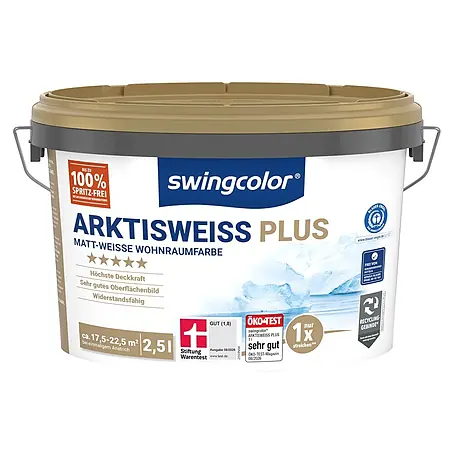 swingcolor  Wandfarbe Arktisweiß Plus