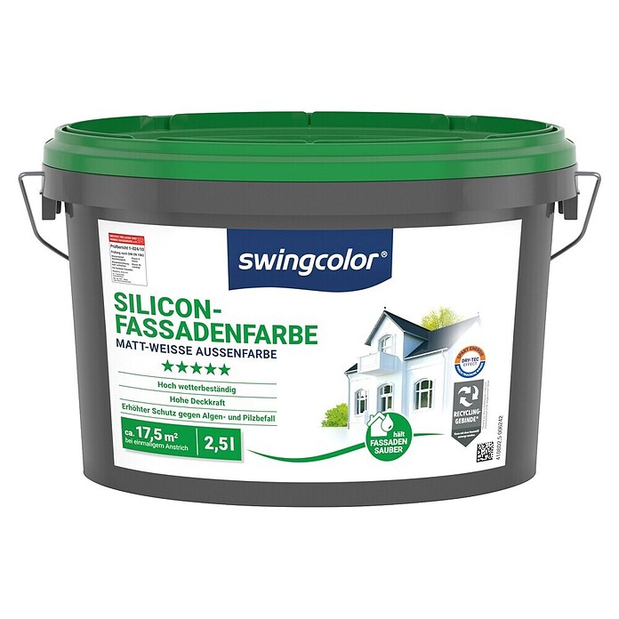 swingcolor Silikon-Fassadenfarbe (Weiß, 2,5 l, Matt)