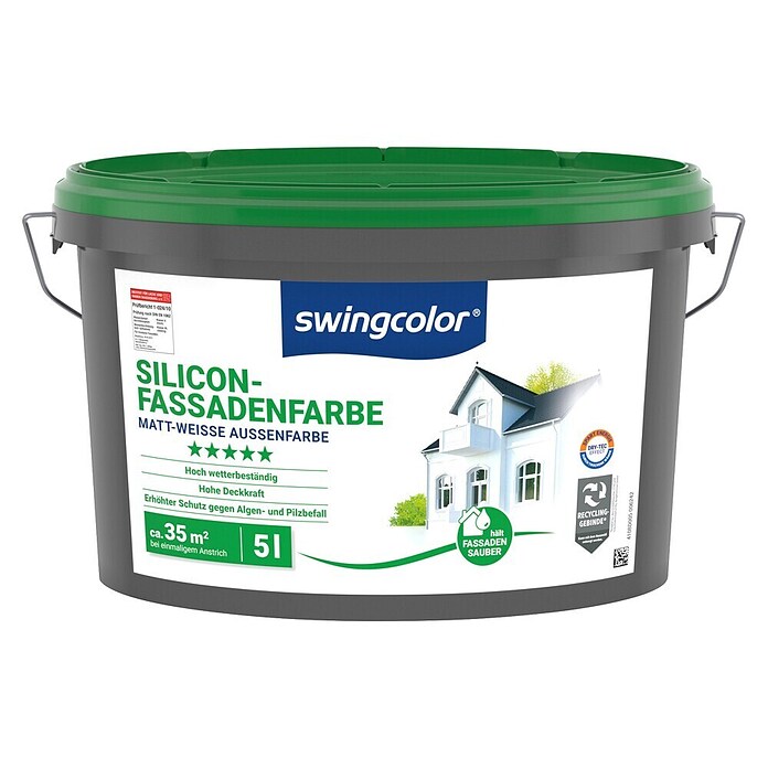 swingcolor Silikon-Fassadenfarbe (Weiß, 5 l, Matt)