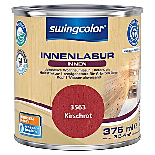 swingcolor Holzlasur Innenlasur (Kirschrot, 375 ml, Seidenmatt)