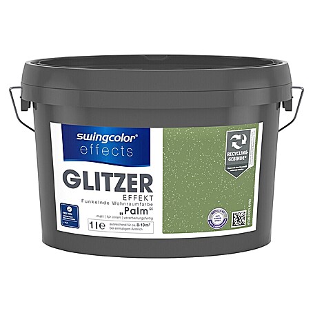 swingcolor effects Farbeffektputz Funkelnde Wohnraumfarbe mit Glitzer-Effekt (Palm, 1 l)