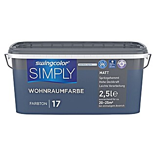 swingcolor Wandfarbe SIMPLY (Blau - Nr. 17, 2,5 l)