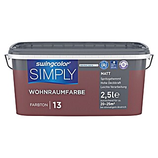 swingcolor Wandfarbe SIMPLY (Rot - Nr. 13, 2,5 l)