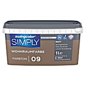 swingcolor Wandfarbe SIMPLY Braun (Braun - Nr. 09, 1 l, Matt)