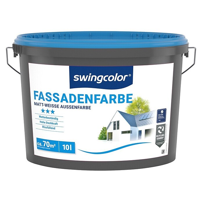 swingcolor Fassadenfarbe (Weiß, 10 l, Matt)