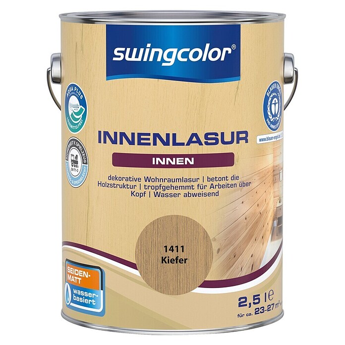 swingcolor Holzlasur Innenlasur (Kiefer, 2,5 l, Seidenmatt) | BAUHAUS