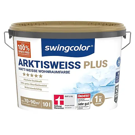 swingcolor  Wandfarbe Arktisweiß Plus