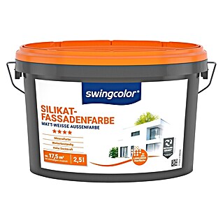 swingcolor Silikat-Fassadenfarbe (Weiß, 2,5 l)