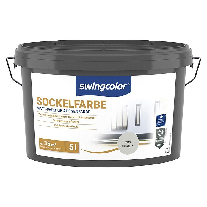 swingcolor Dispersionssockelfarbe (Kieselgrau, 5 l) | BAUHAUS