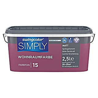 swingcolor Wandfarbe SIMPLY (Rot - Nr. 15, 2,5 l)