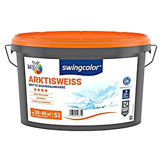 swingcolor Mix Wandfarbe Arktisweiß zum Mischen lassen (Basismischfarbe 4, Matt, 5 l, Abtönbar)