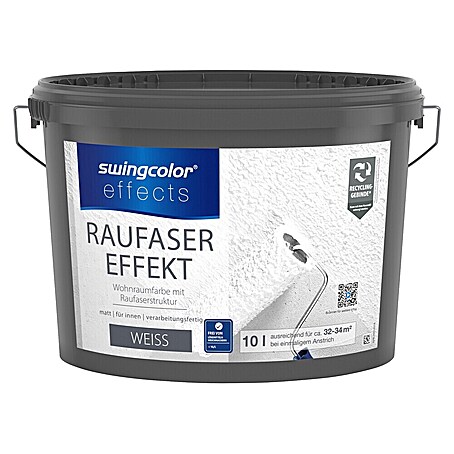 swingcolor effects Flüssige Raufaser Wohnraumfarbe mit Raufaser-Effekt (10 l)