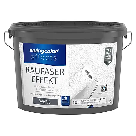 swingcolor effects Flüssige Raufaser Wohnraumfarbe mit Raufaser-Effekt