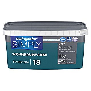 swingcolor Wandfarbe SIMPLY (Blau - Nr. 18, 1 l)