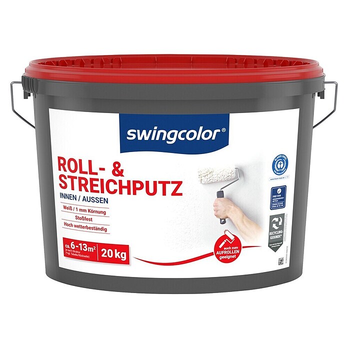 swingcolor Dekoputz Roll- & Streichputz (Weiß, Körnung: 1 mm, 20 kg) | BAUHAUS