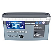 swingcolor Wandfarbe SIMPLY Blau (Blau - Nr. 19, 1 l, Matt)