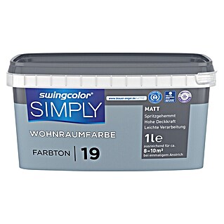 swingcolor Wandfarbe SIMPLY (Blau - Nr. 19, 1 l)