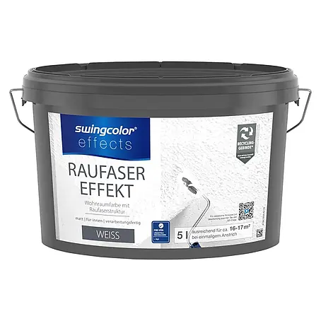 swingcolor effects Flüssige Raufaser Wohnraumfarbe mit Raufaser-Effekt