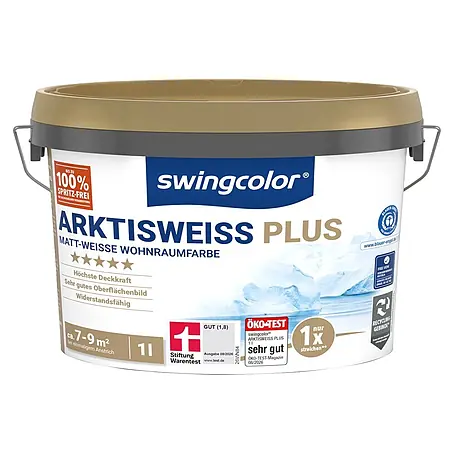 swingcolor  Wandfarbe Arktisweiß Plus